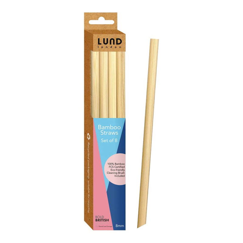 SETS OF BAMBOO STRAWS OF 8X8MM