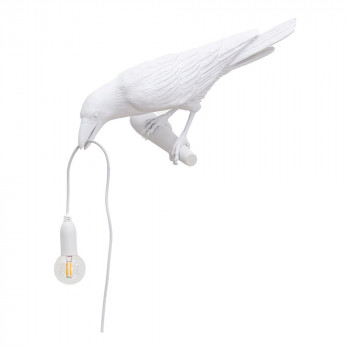BIRD LAMP LOOKING LEFT WHITE