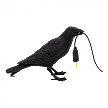 BIRD LAMP WAITING BLACK