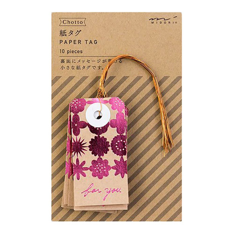 CH PAPER TAGS FLOWER PINK                                                       