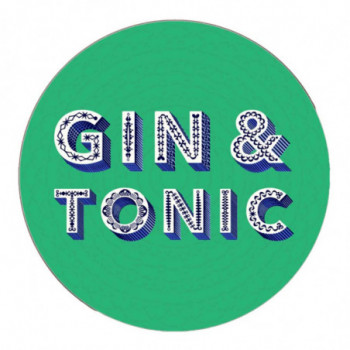 GIN AND TONIC GREEN COASTER 10 CM