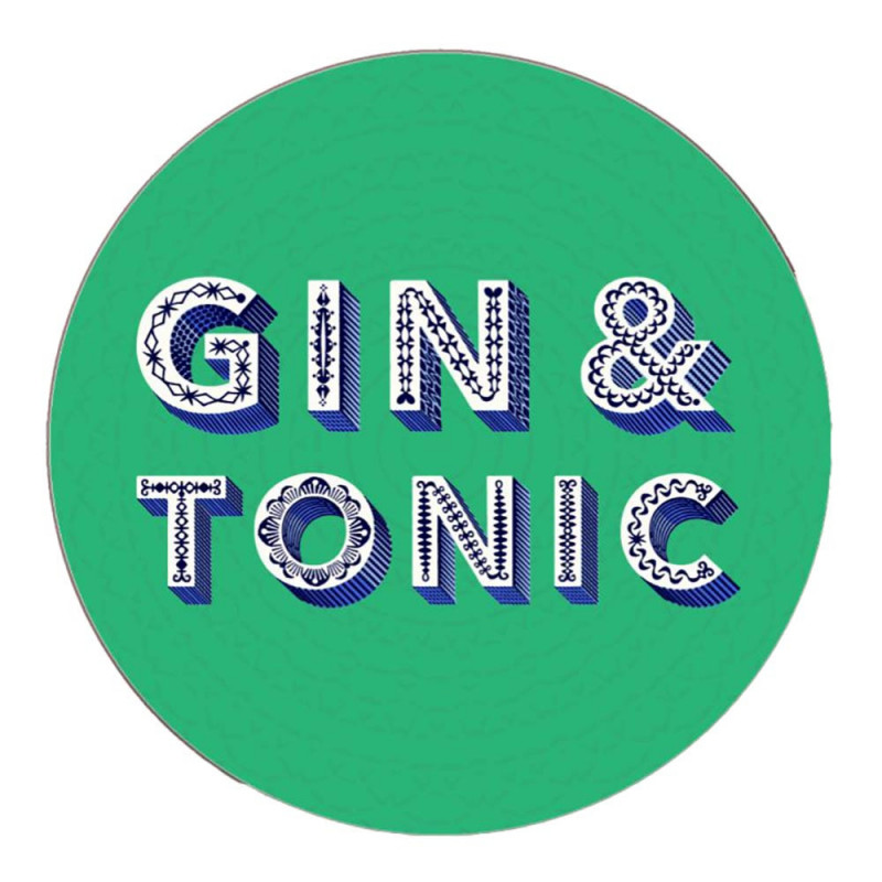 GIN AND TONIC GREEN COASTER 10 CM