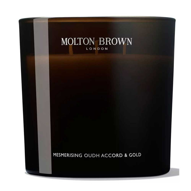 MESMERISING OUDH ACCORD & GOLD SCENTED CANDLE (TRIPLE WICK)