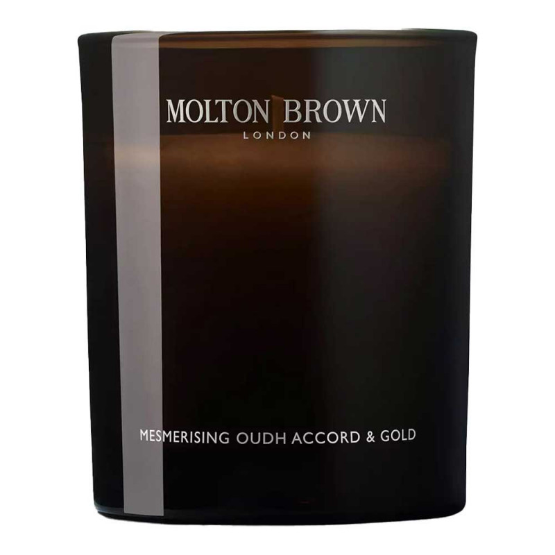 MESMERISING OUDH ACCORD & GOLD SCENTED CANDLE (SINGLE WICK)
